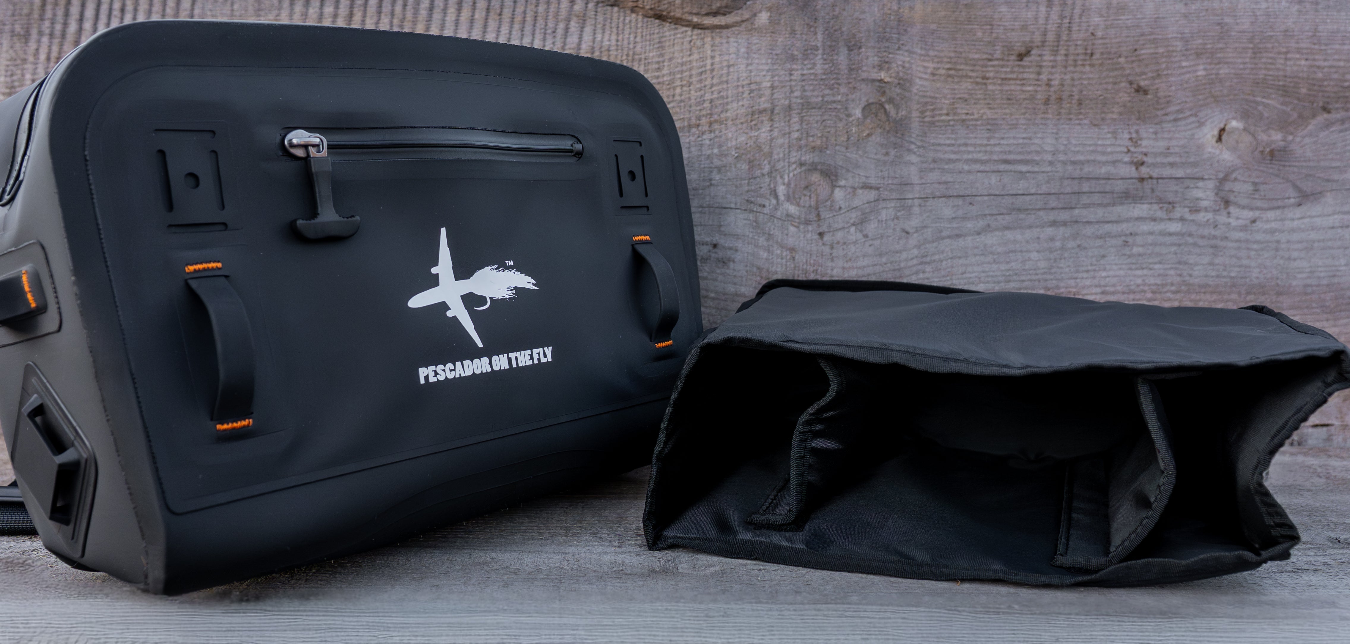 RiverVault 2.0 waterproof fly fishing hip pack on the water