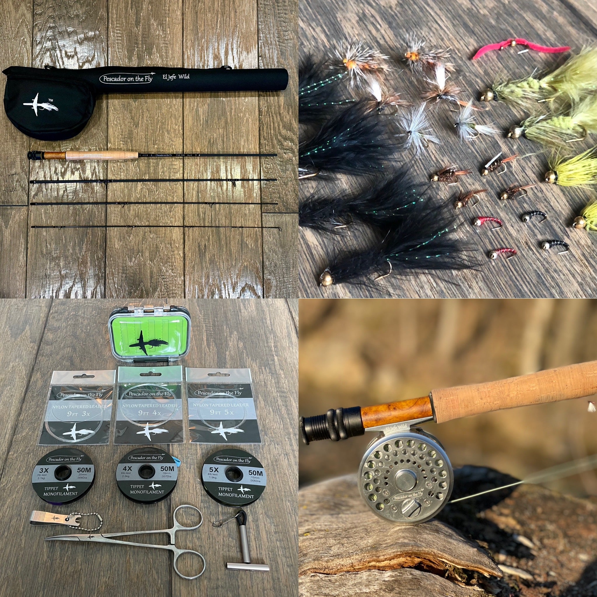 El Jefe Wild Fly Fishing Combo Package | 764 | 7'6" Four Section 2 Weight Fly Rod And Reel Outfit