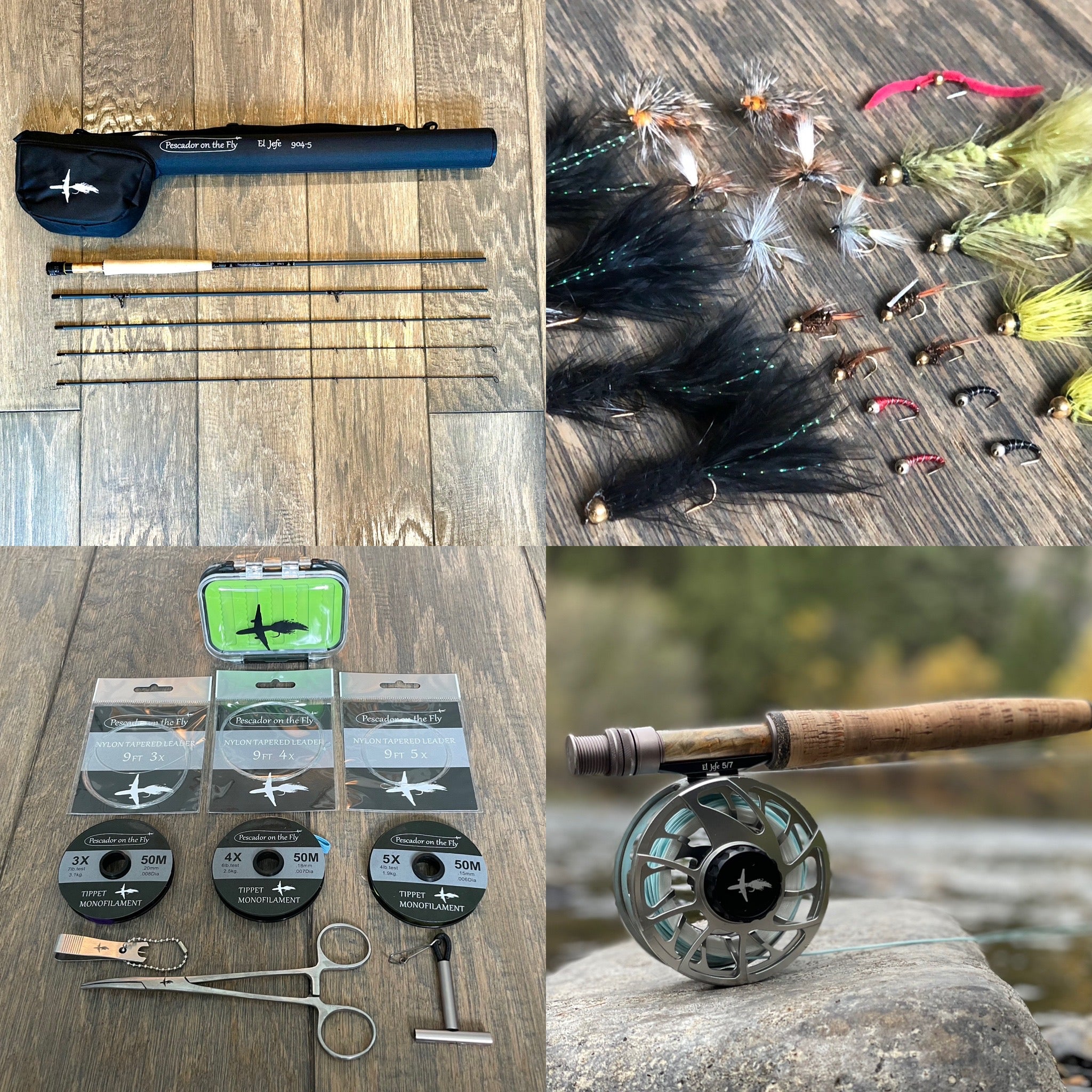 El Jefe Fly Fishing Combo Package | 904-5 | 9' Four Section 5 Weight Fly Rod And Reel Outfit