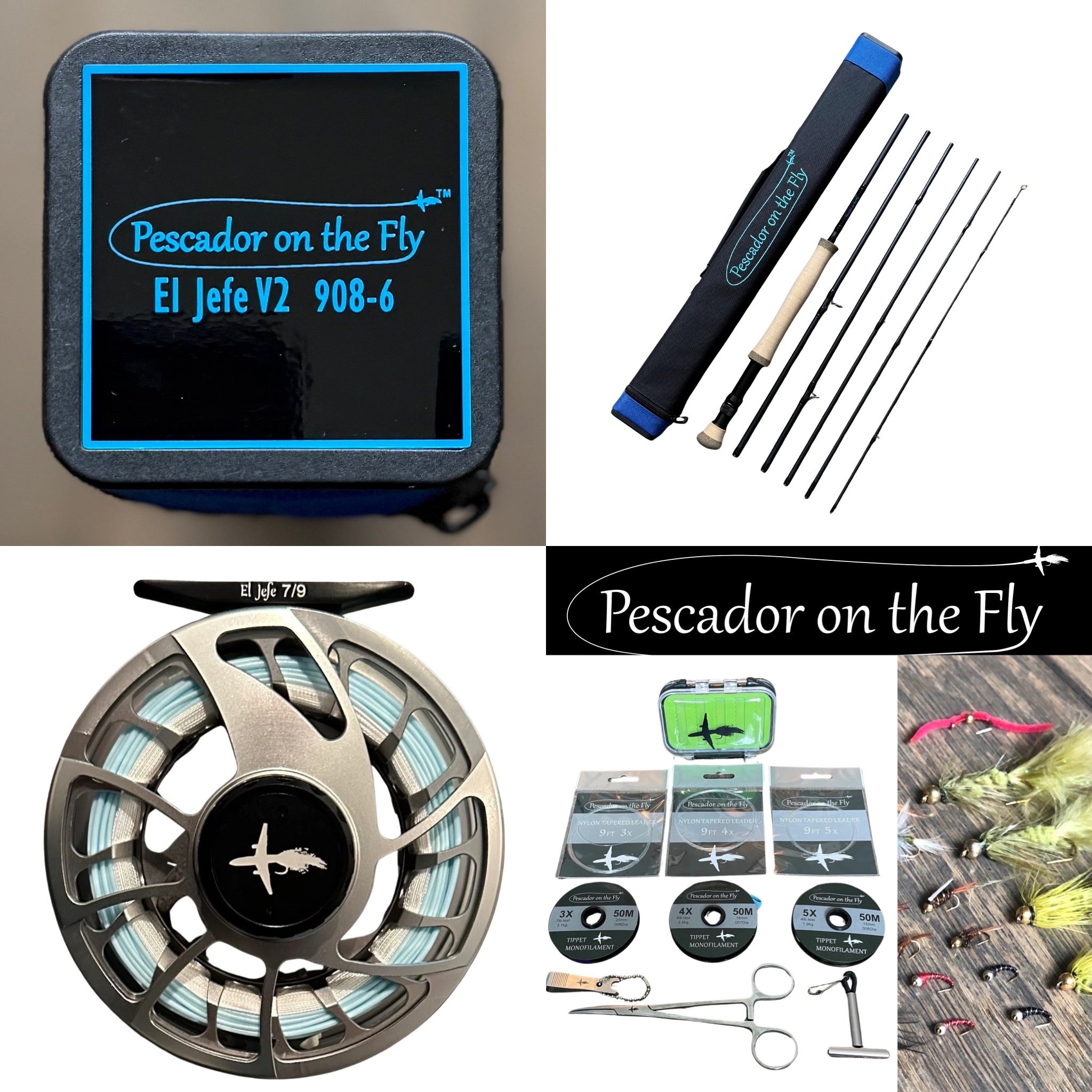 El Jefe v2 9’ 8 Weight Six Section Travel Fly Rod & Reel Combo