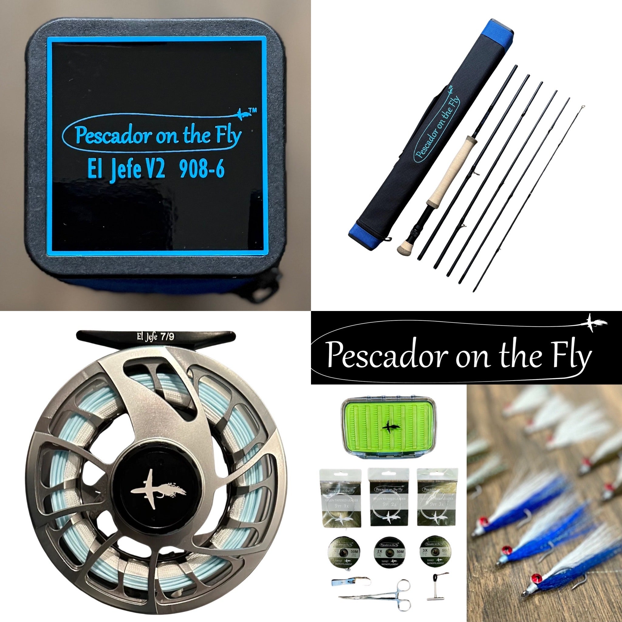 El Jefe v2 9’ 8 Weight Six Section Travel Fly Rod & Reel Combo