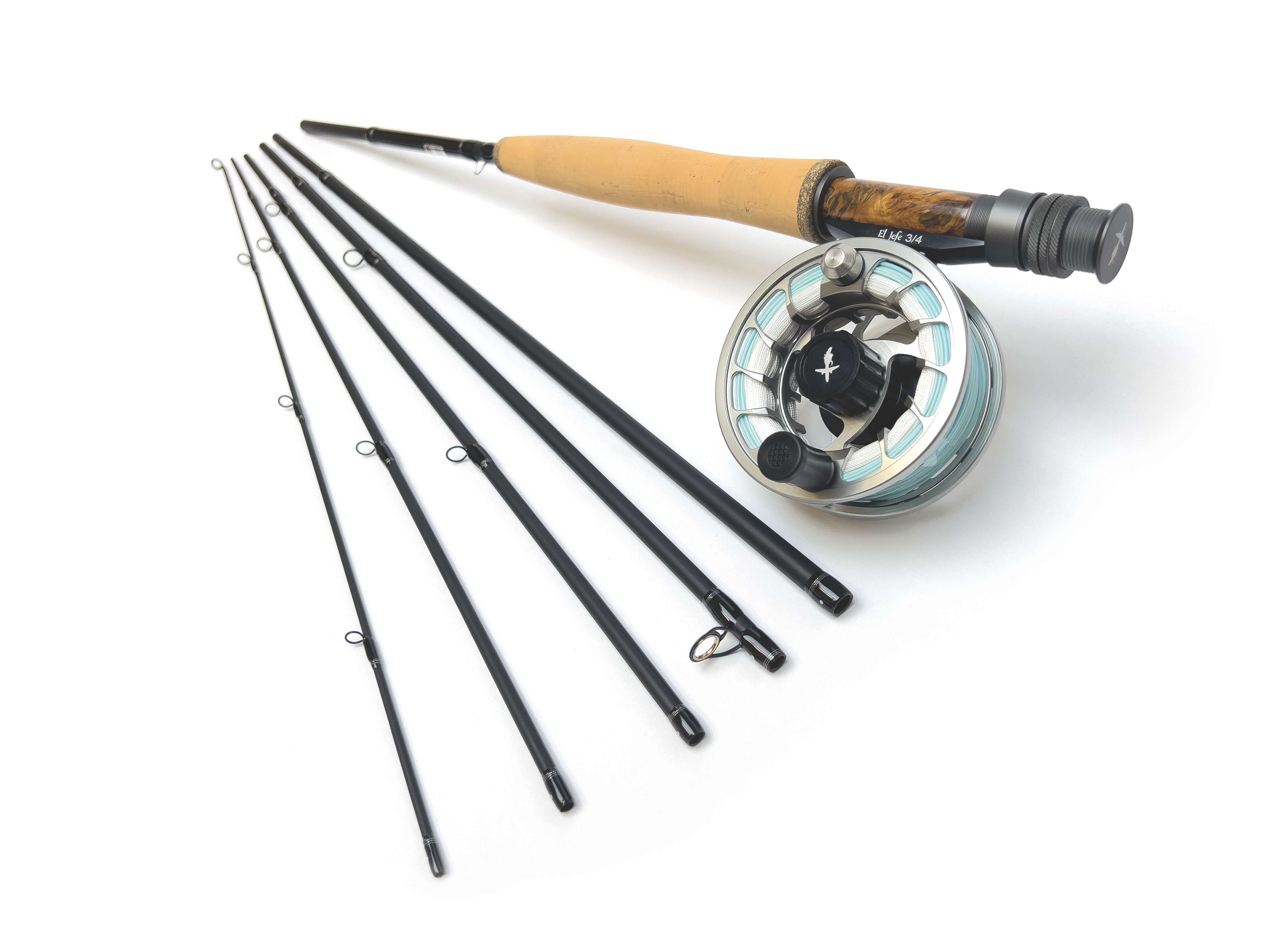 El Jefe Fly Fishing Combo Package | 906-3 | 9' Six Section 3 Weight Fly Rod And Reel Outfit