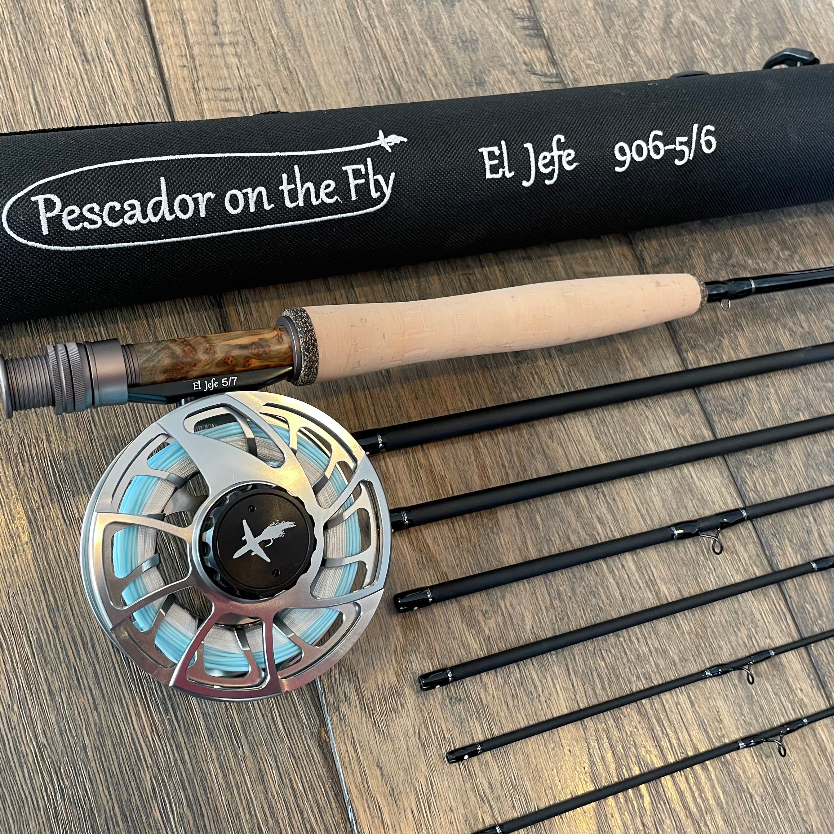 El Jefe Fly Fishing Combo Package | 906-5 | 9' Six Section 5 Weight Fly Rod And Reel Outfit