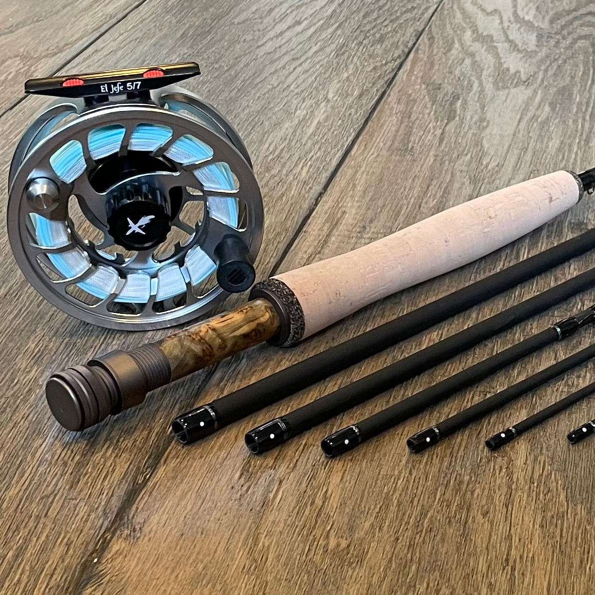 El Jefe Fly Fishing Combo Package | 906-6 | 9' Six Section 6 Weight Fly Rod And Reel Outfit