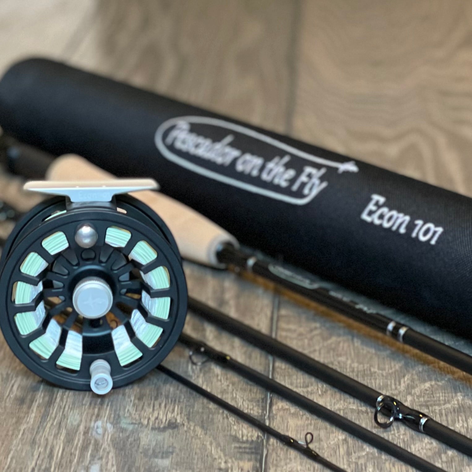 ECON 101 Fly Fishing Starter Combo Package | 904-6 | 9' Four Section 6 Weight Fly Rod And Reel Beginner Outfit
