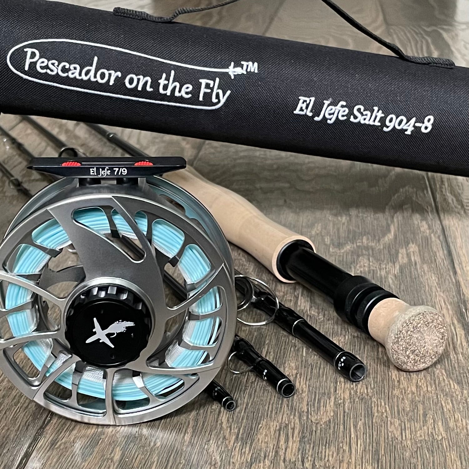 El Jefe Saltwater Fly Fishing Combo Package |904-8 | 9' Four Section 8 Weight Fly Rod And Reel Outfit