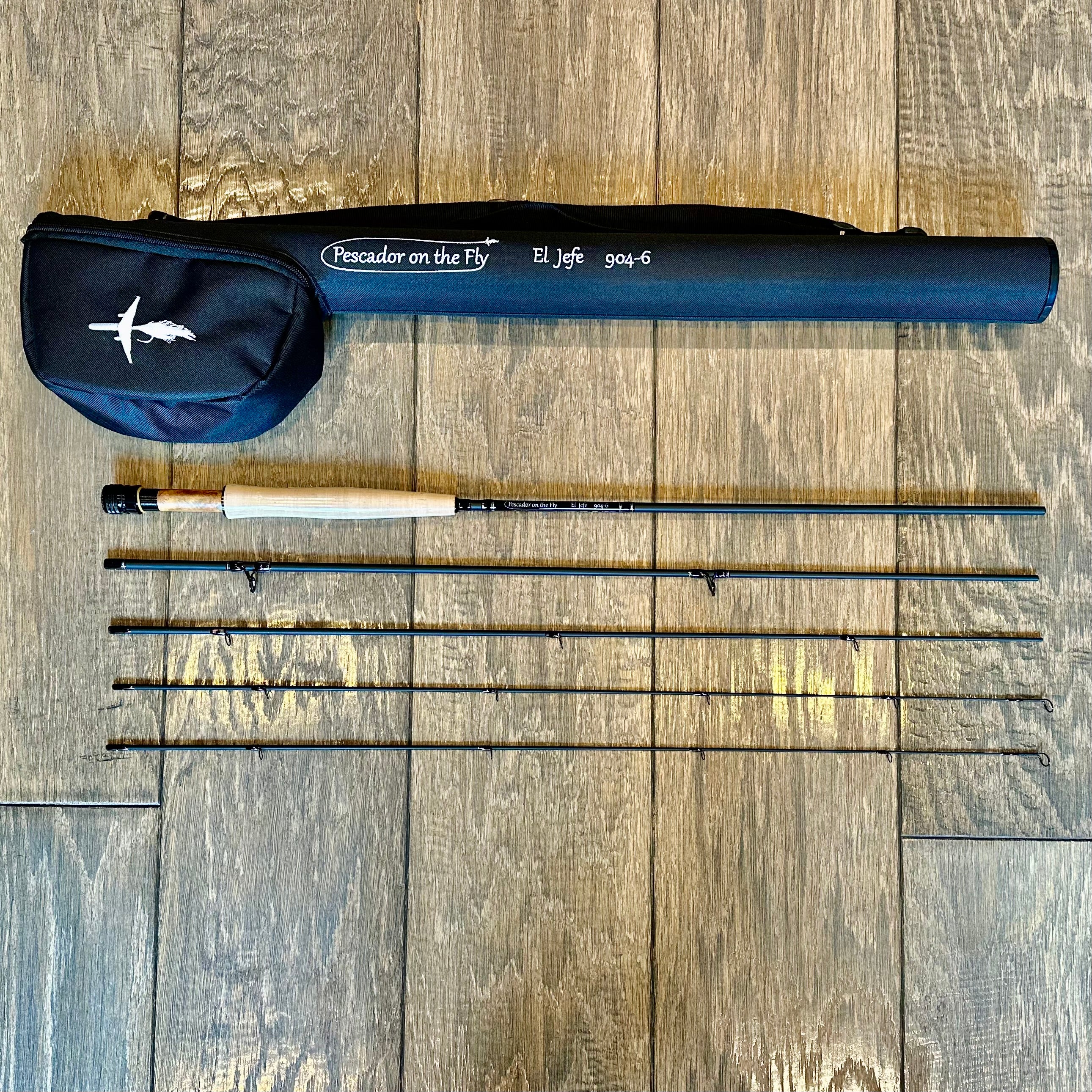 El Jefe Fly Fishing Combo Package | 904-6 | 9' Four Section 6 Weight Fly Rod And Reel Outfit