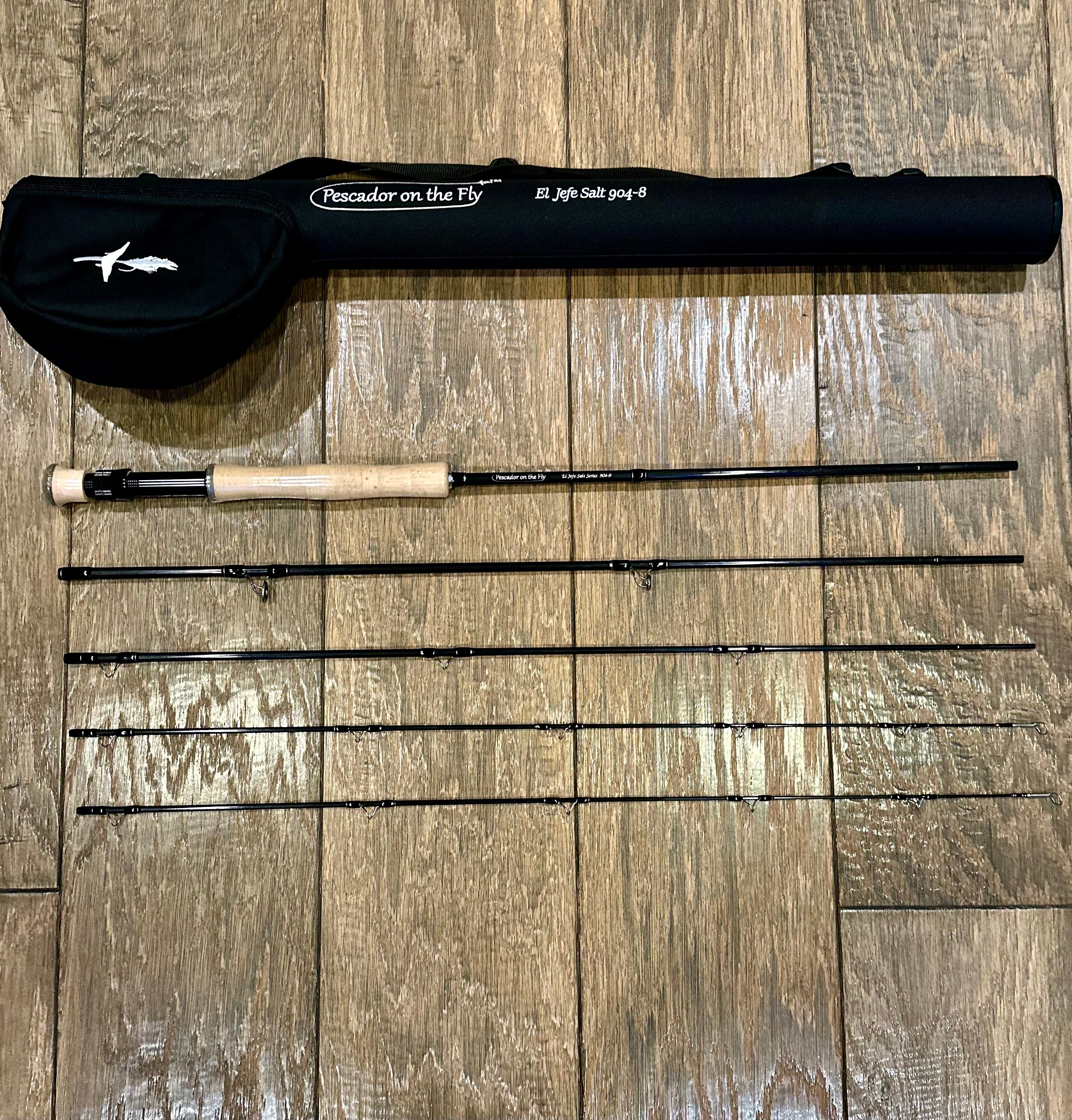 El Jefe Saltwater Fly Fishing Combo Package |904-8 | 9' Four Section 8 Weight Fly Rod And Reel Outfit