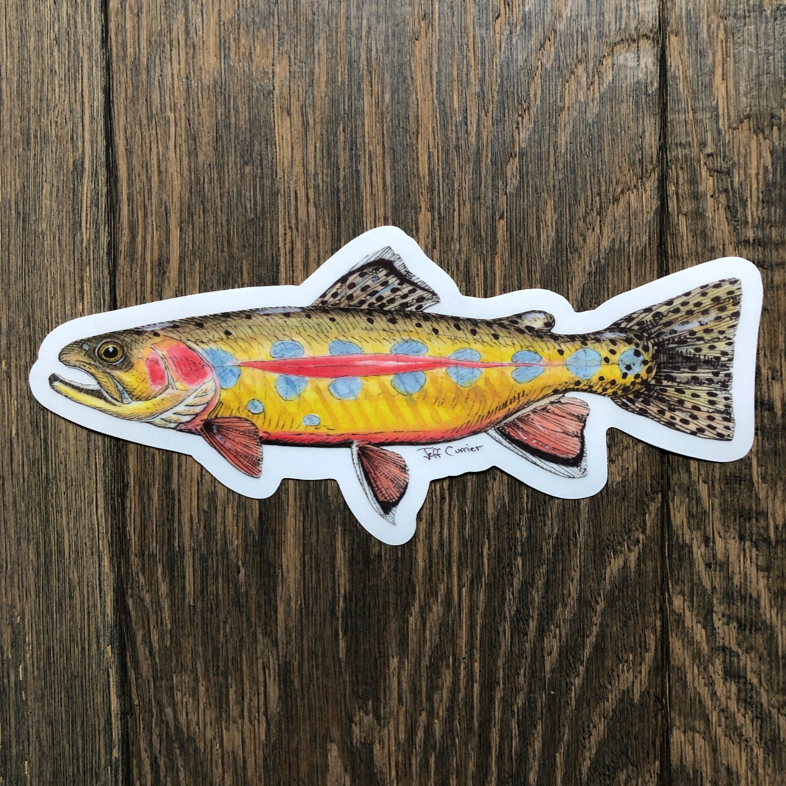 JEFF CURRIER DESIGNED 10 INCH PREMIUM TROUT DECALS