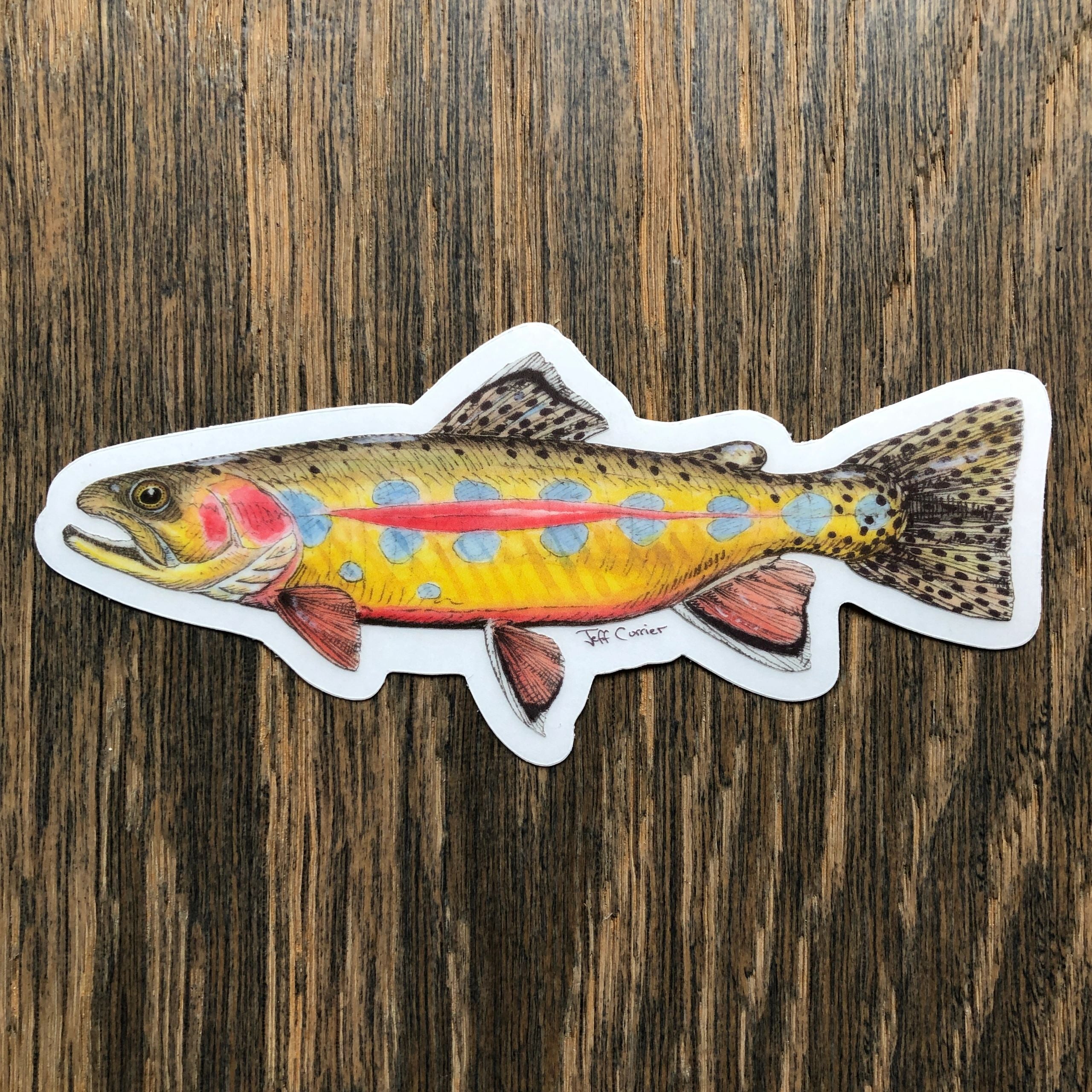 JEFF CURRIER DESIGNED 5 INCH PREMIUM TROUT DECALS