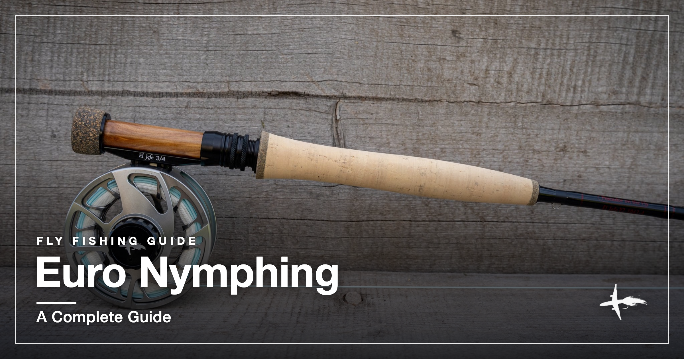 El Jefe v2 10 foot 6 inch 3-weight euro nymphing fly rod and reel combo on weathered wood