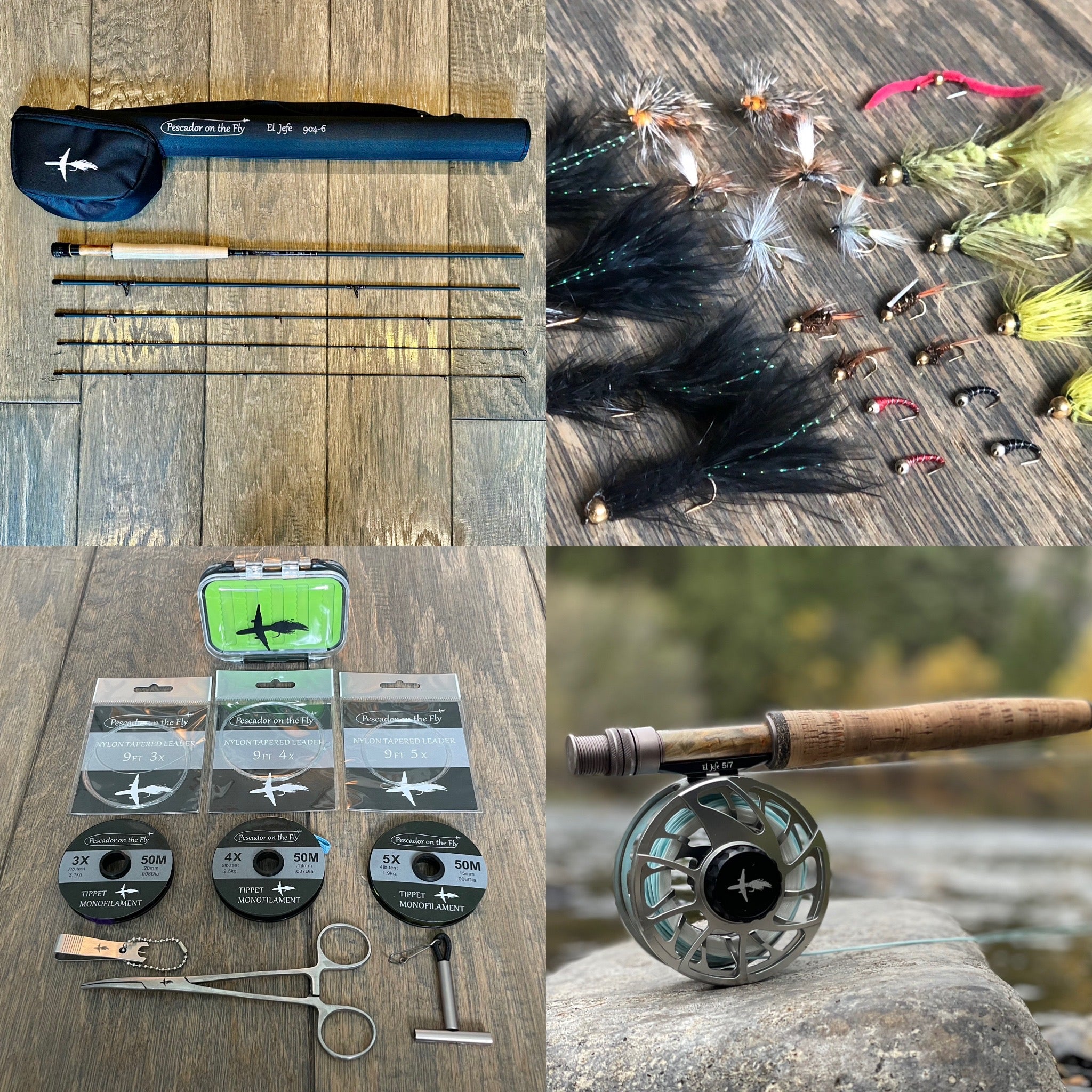 El Jefe Fly Fishing Combo Package | 904-6 | 9' Four Section 6 Weight Fly Rod And Reel Outfit