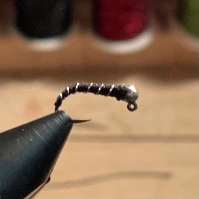 Zebra Midge - black, red and olive