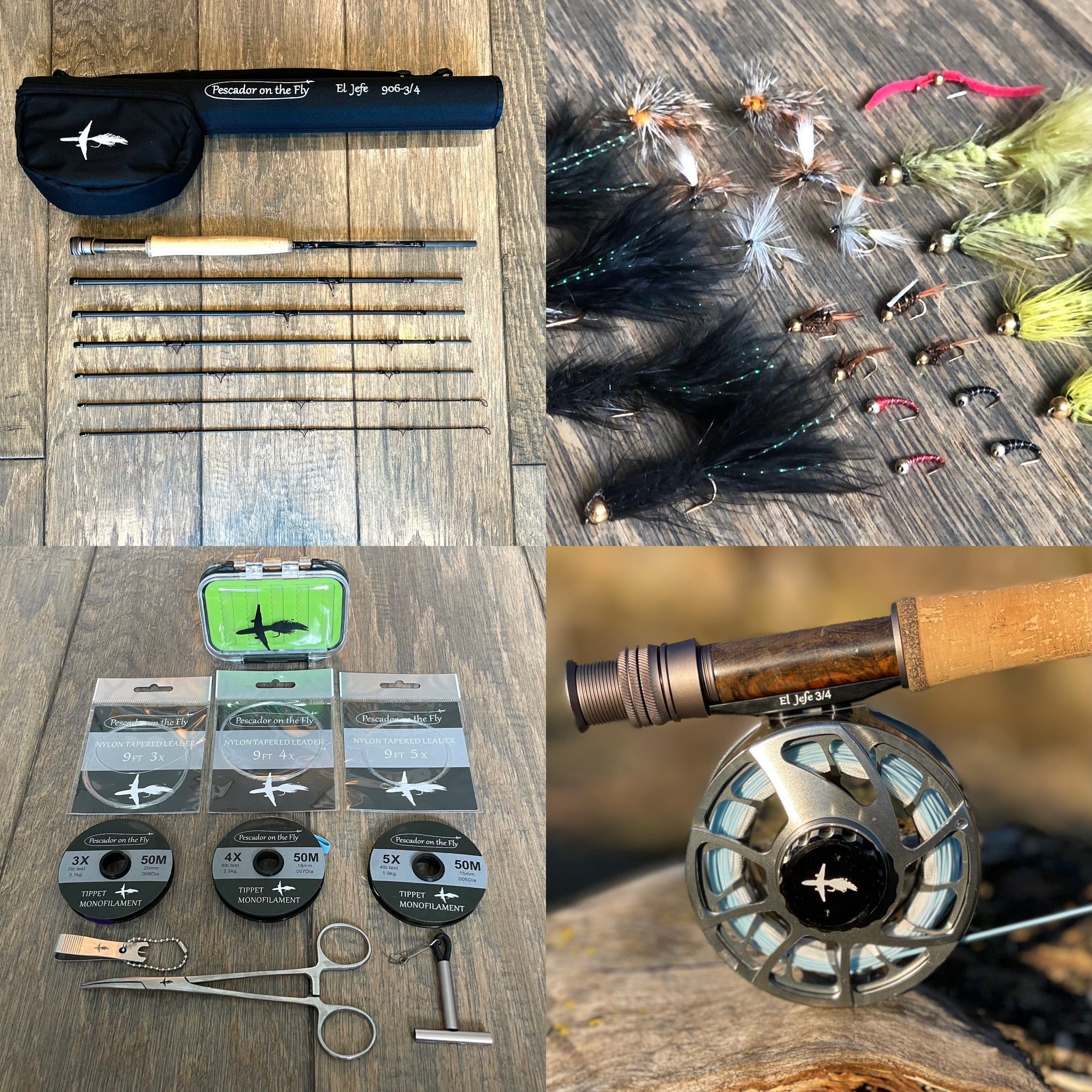 El Jefe Fly Fishing Combo Package | 906-3 | 9' Six Section 3 Weight Fly Rod And Reel Outfit