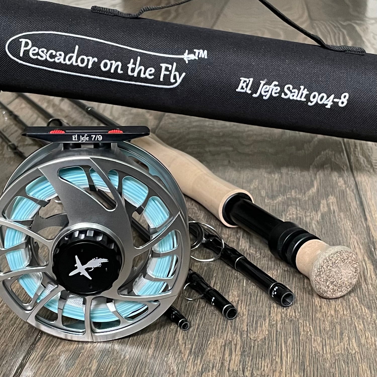 El Jefe Saltwater Fly Fishing Combo Package | 904-10 | 9' Four Section 10 Weight Fly Rod And Reel Outfit