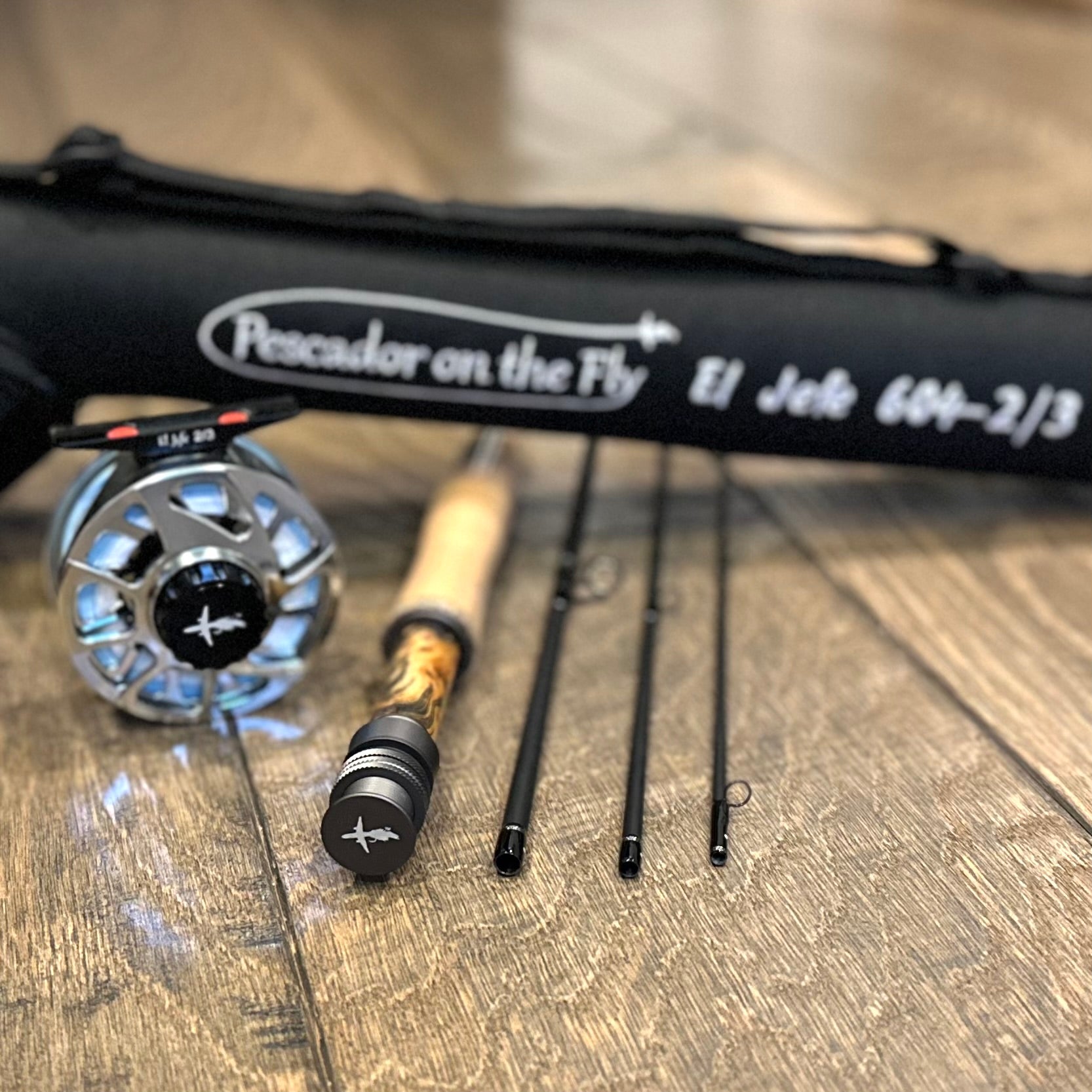 El Jefe Fly Fishing Combo Package | 604-2 | 6' Four Section 2 Weight Fly Rod And Reel Outfit