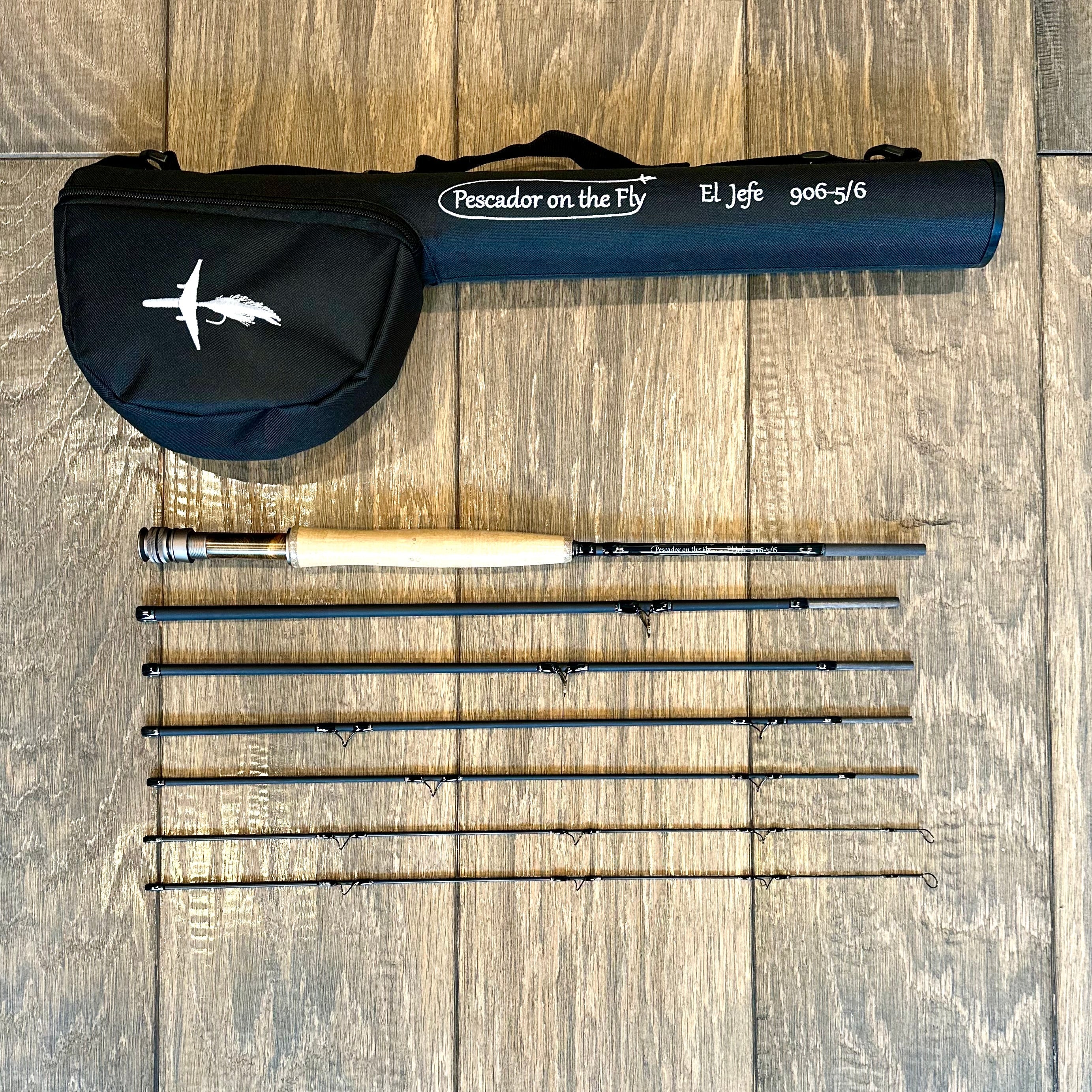 El Jefe Fly Fishing Combo Package | 906-6 | 9' Six Section 6 Weight Fly Rod And Reel Outfit