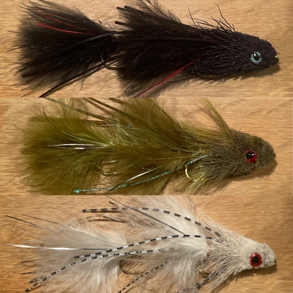 Fliegentom Streamer 3 piéces Chickabou Barbotte Grizzly marron