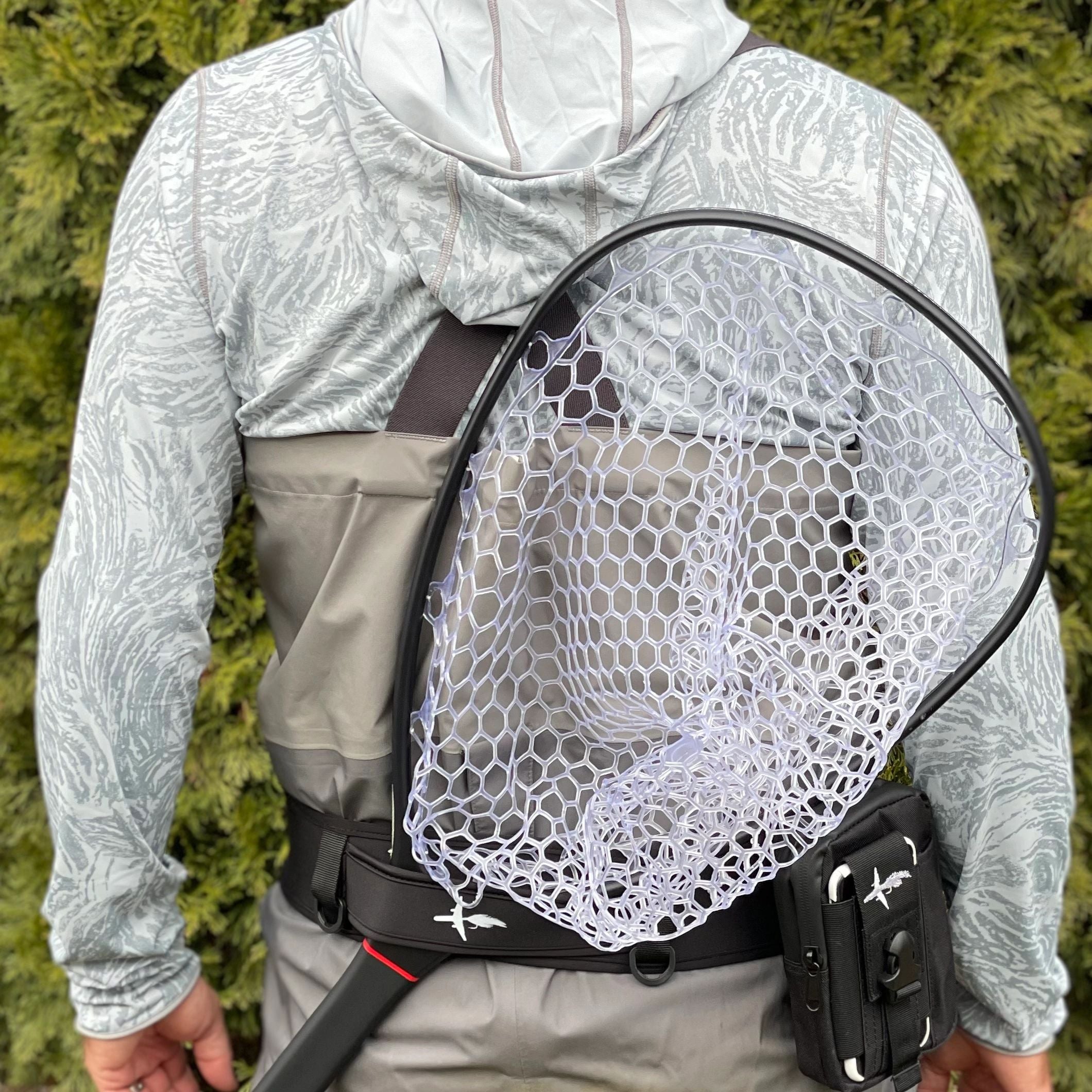 FLY FISHING WADING BELT WITH NET HOLSTER